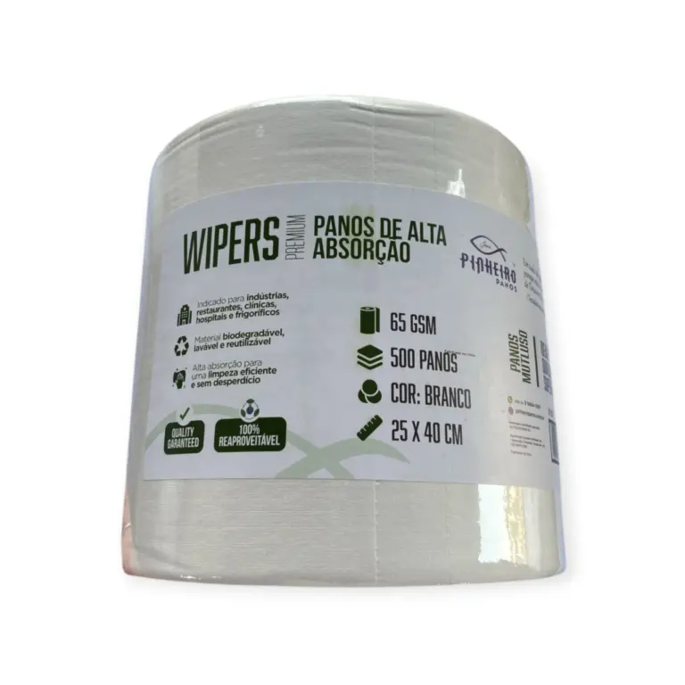Pano Multiuso Wiper 65gsm Branco 500 Panos 25X40 – REF. 1934