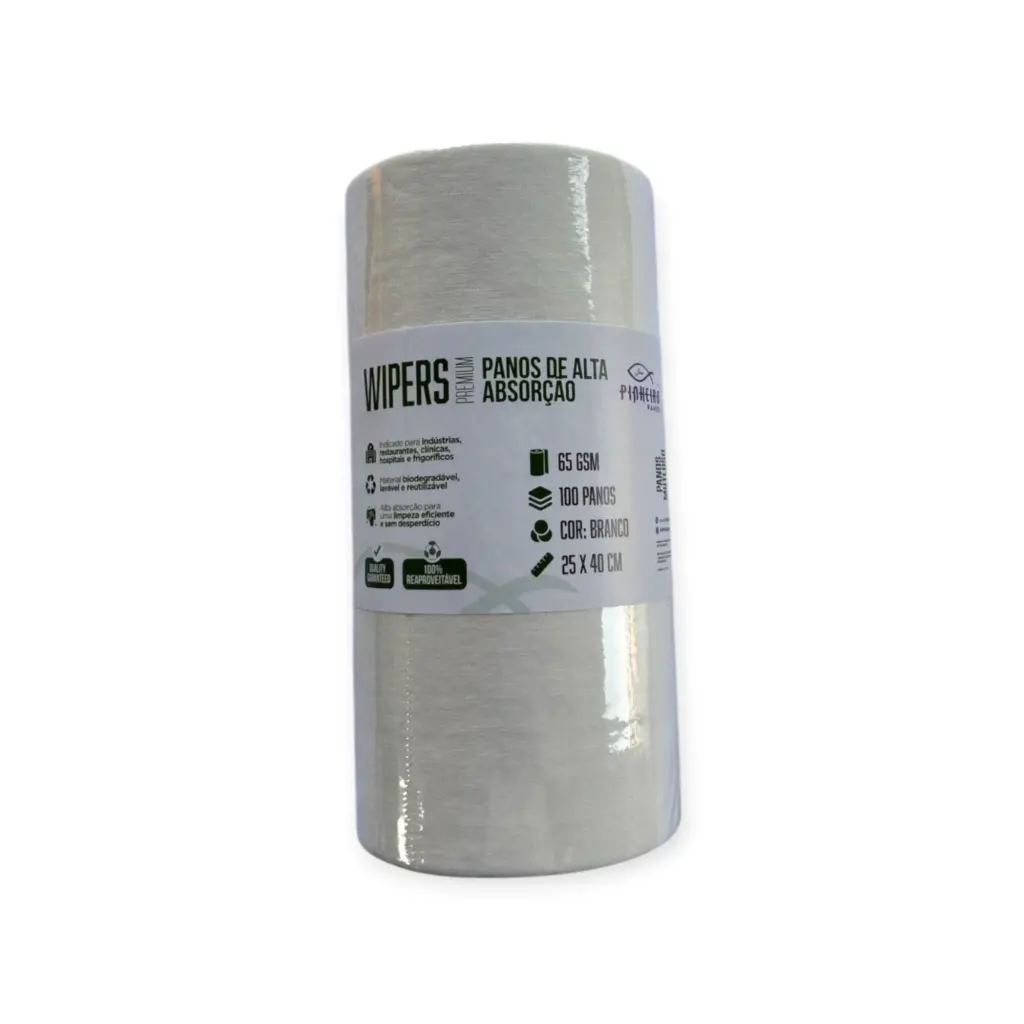 Pano Multiuso Wiper 65gsm Branco 100 Panos 25X40 – REF. 1935